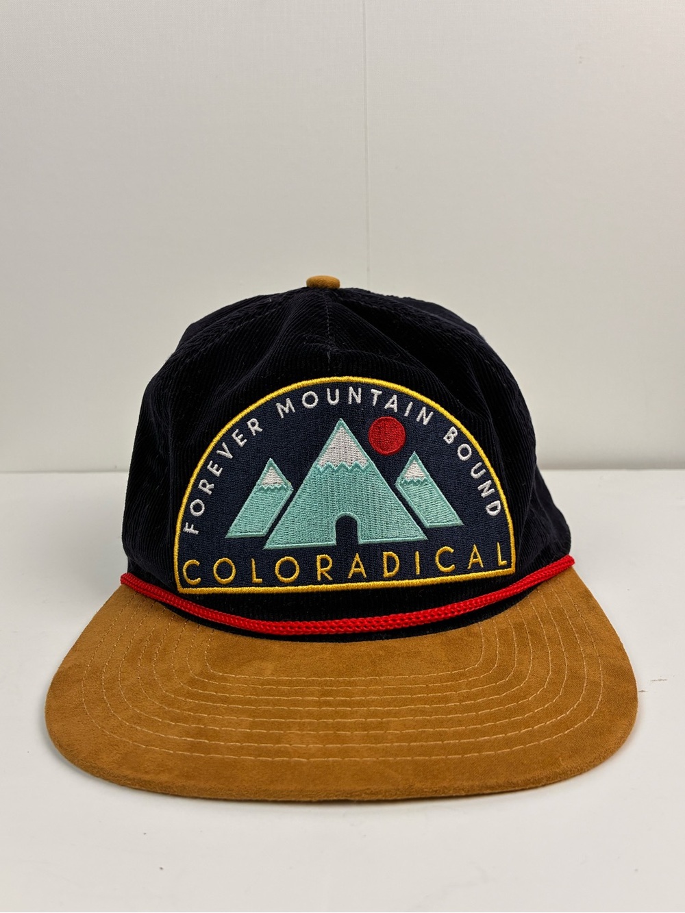 Coloradical 'Forever Mountain Bound' Navy Corduroy Hat with Brown Suede Brim OS